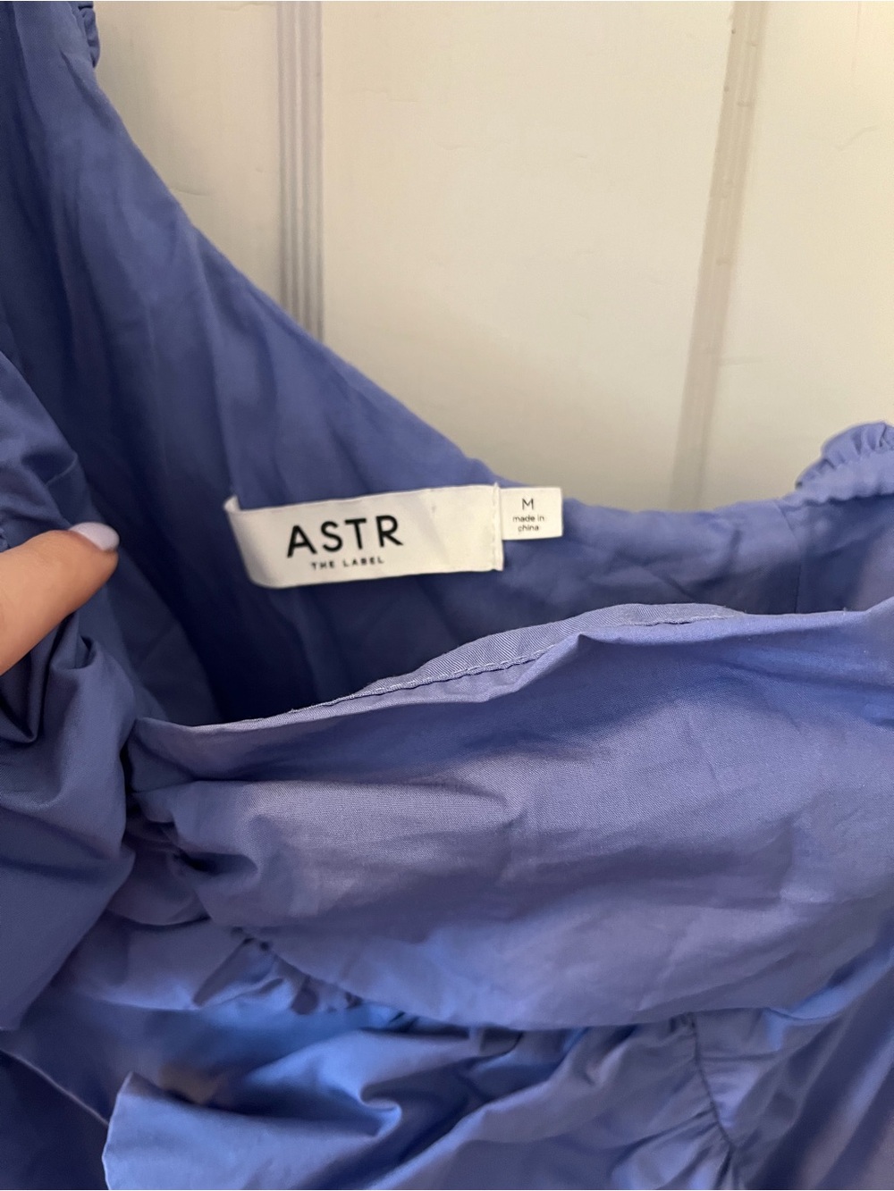 Astr One-Shoulder Ruffle Mini Dress in Periwinkle Blue - Picture 6 of 7